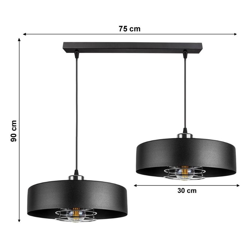 Lestenec na vrvici VEST 2xE27/60W/230V
