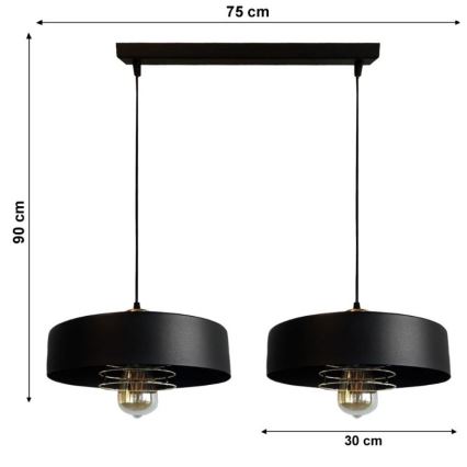 Lestenec na vrvici VEST 2xE27/60W/230V