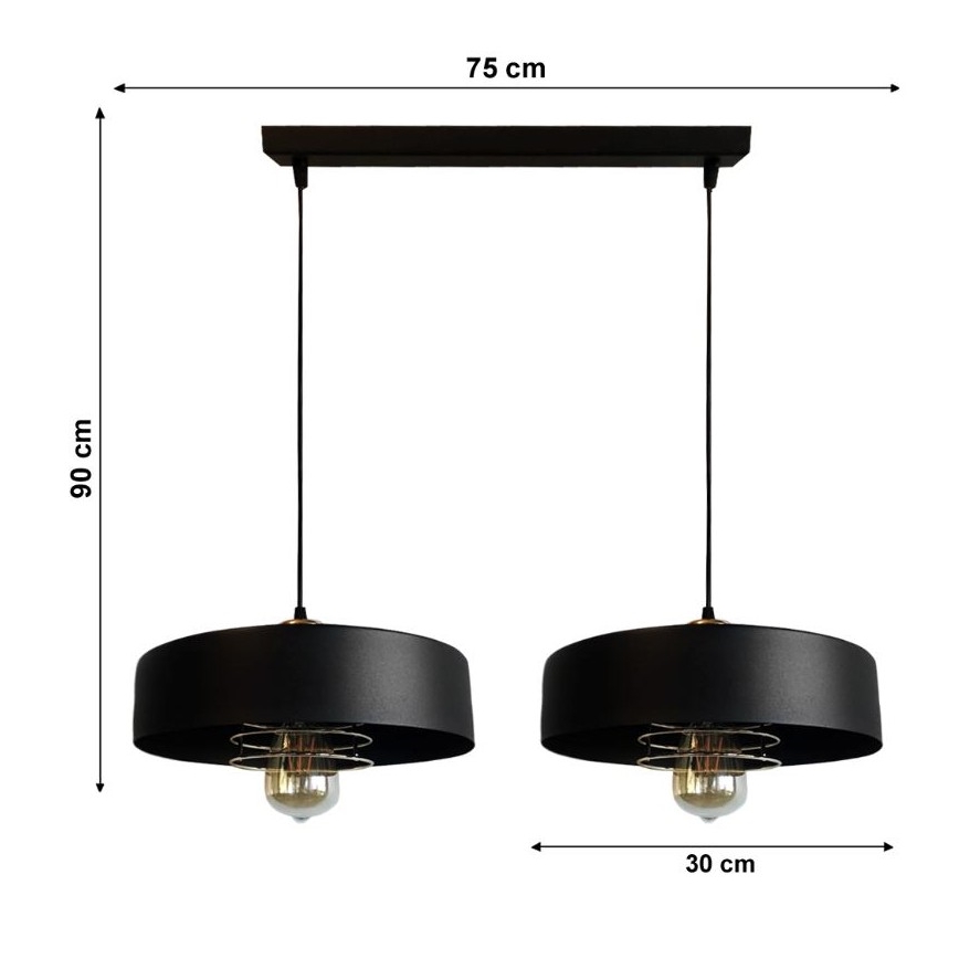 Lestenec na vrvici VEST 2xE27/60W/230V