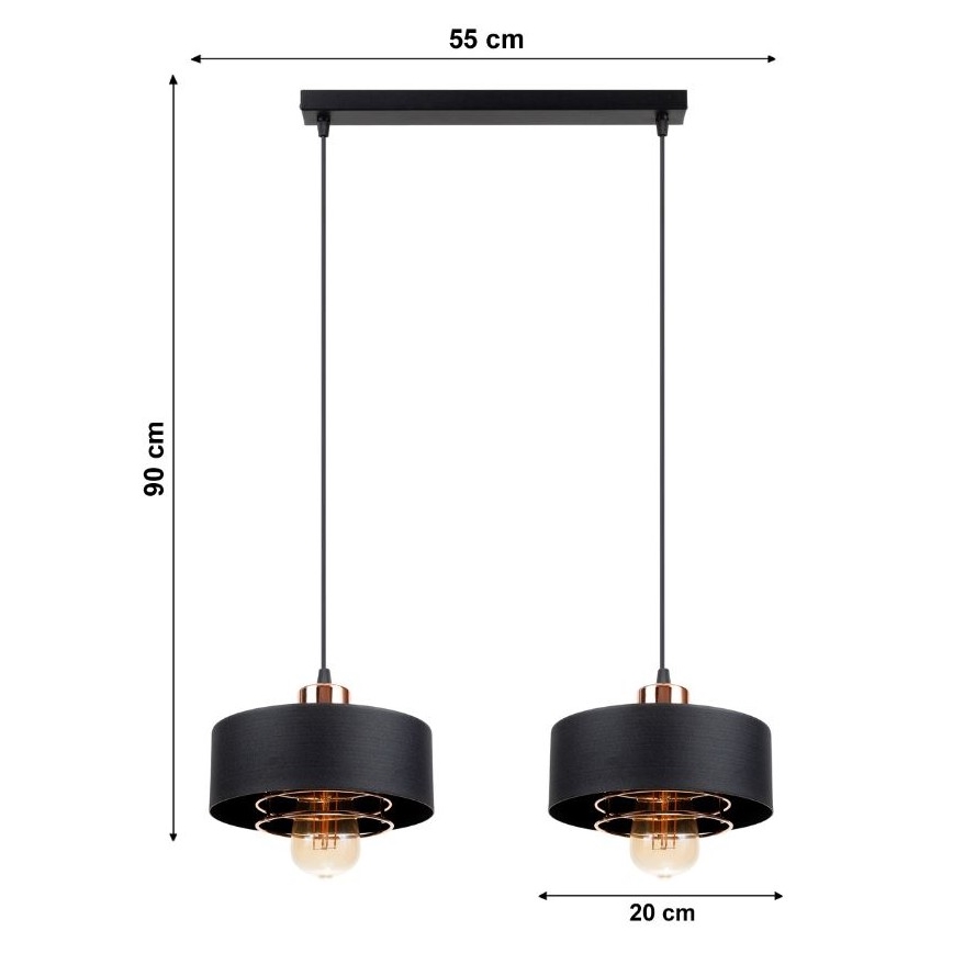 Lestenec na vrvici VEST 2xE27/60W/230V