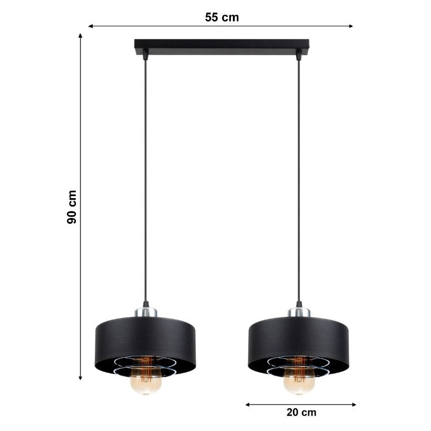 Lestenec na vrvici VEST 2xE27/60W/230V