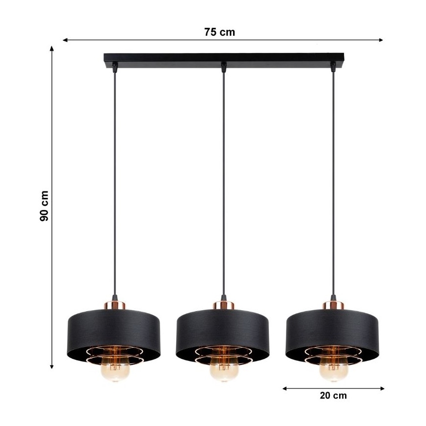 Lestenec na vrvici VEST 3xE27/60W/230V