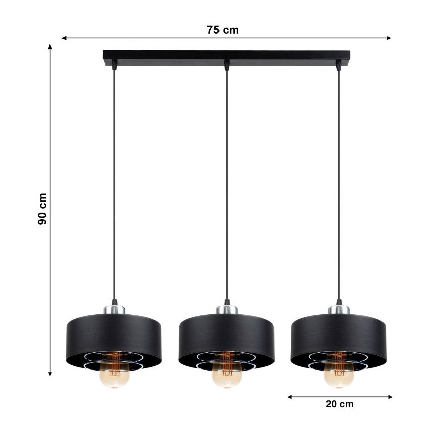 Lestenec na vrvici VEST 3xE27/60W/230V