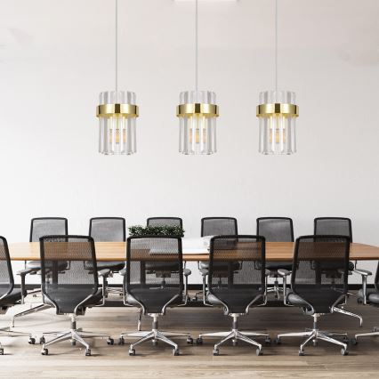 Lestenec na vrvici VETRO 3xE14/10W/230V zlati