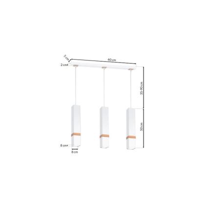 Lestenec na vrvici VIDAR 3xGU10/25W/230V