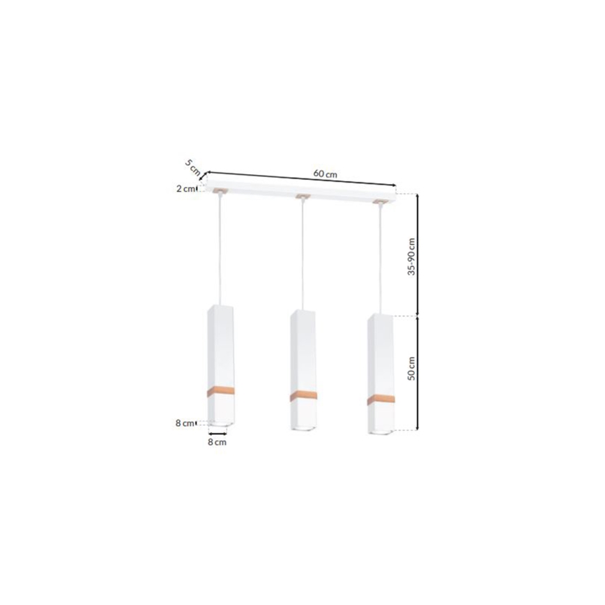 Lestenec na vrvici VIDAR 3xGU10/25W/230V