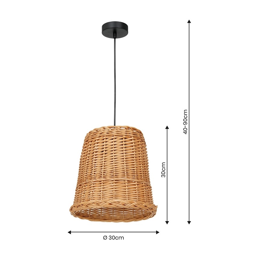 Lestenec na vrvici VIMINI 1xE27/40W/230V ratan