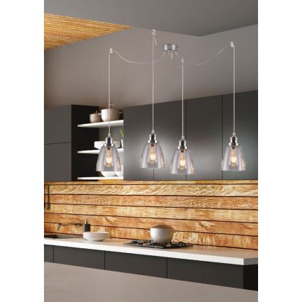 Lestenec na vrvici VOICE 4xE27/40W/230V spider