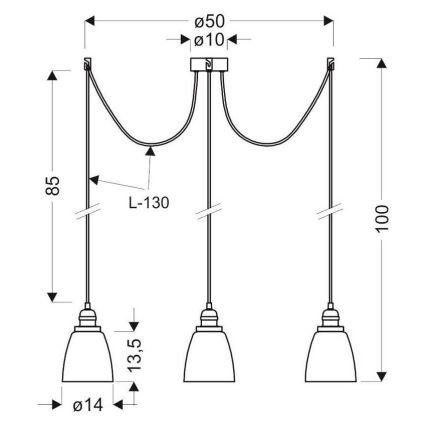 Lestenec na vrvici VOICE 4xE27/40W/230V spider
