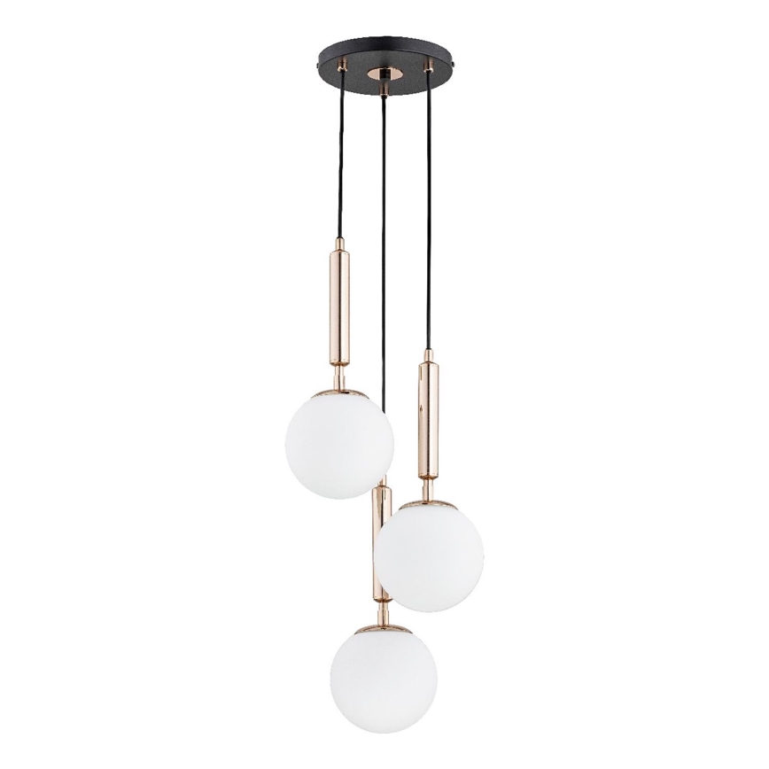 Lestenec na vrvici VOLDA 3xE14/10W/230V pr. 28 cm medenina