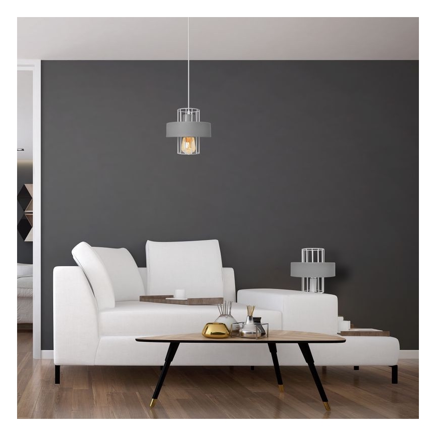 Lestenec na vrvici VOLTA 1xE27/15W/230V siva