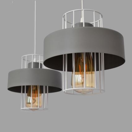 Lestenec na vrvici VOLTA 2xE27/15W/230V siva