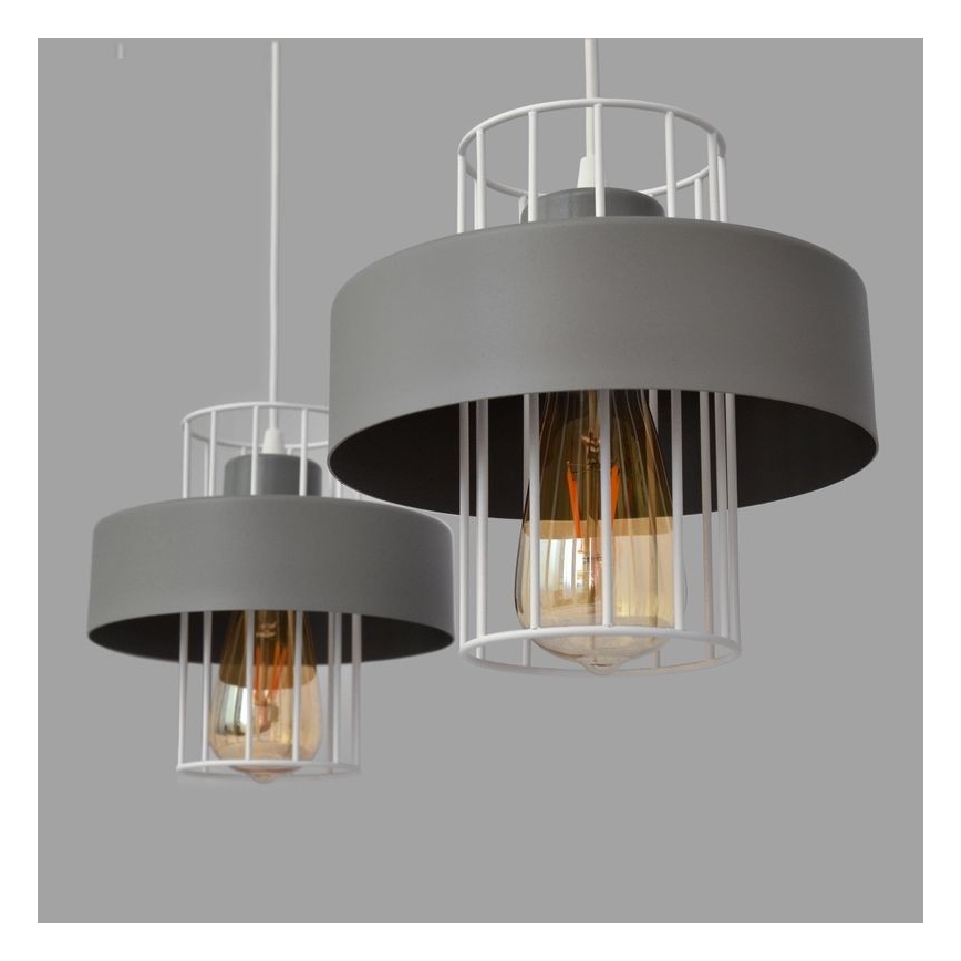 Lestenec na vrvici VOLTA 2xE27/15W/230V siva