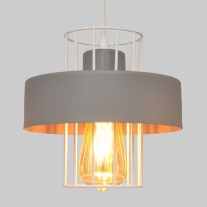 Lestenec na vrvici VOLTA 2xE27/15W/230V siva