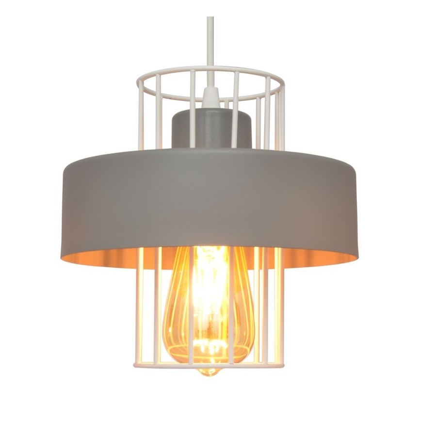 Lestenec na vrvici VOLTA 2xE27/15W/230V siva
