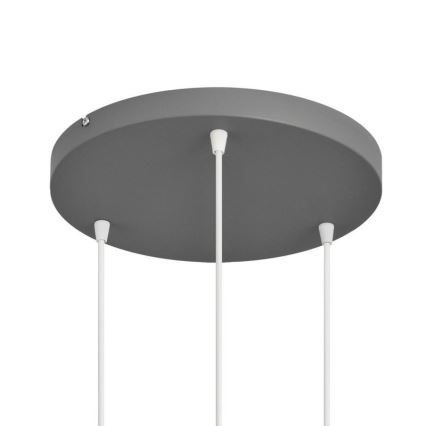 Lestenec na vrvici VOLTA 3xE27/15W/230V premer 42 cm siva
