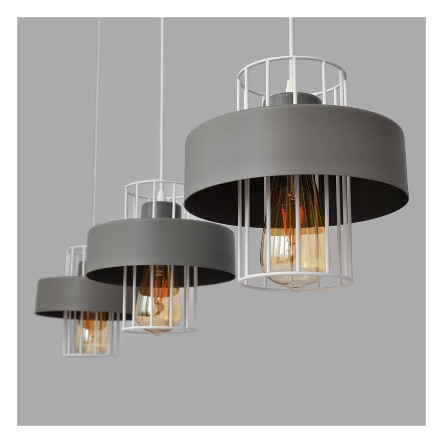 Lestenec na vrvici VOLTA 3xE27/15W/230V siva