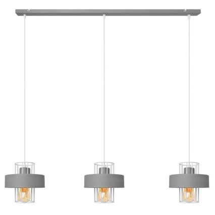 Lestenec na vrvici VOLTA 3xE27/15W/230V siva