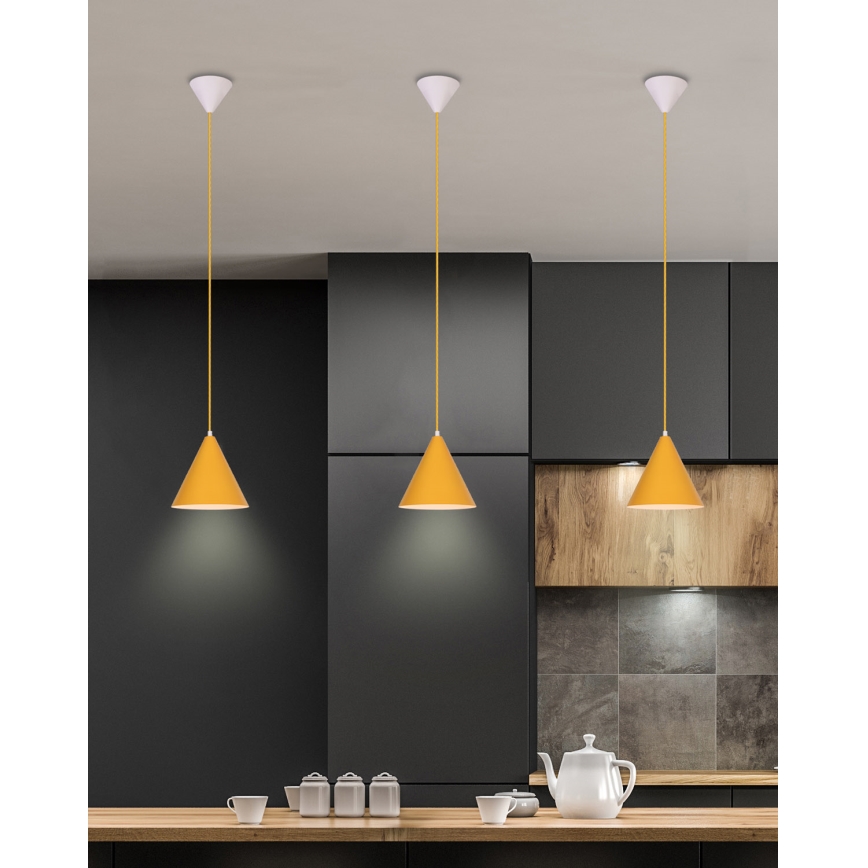 Lestenec na vrvici VOSS 1xE27/40W/230V rumena/bela