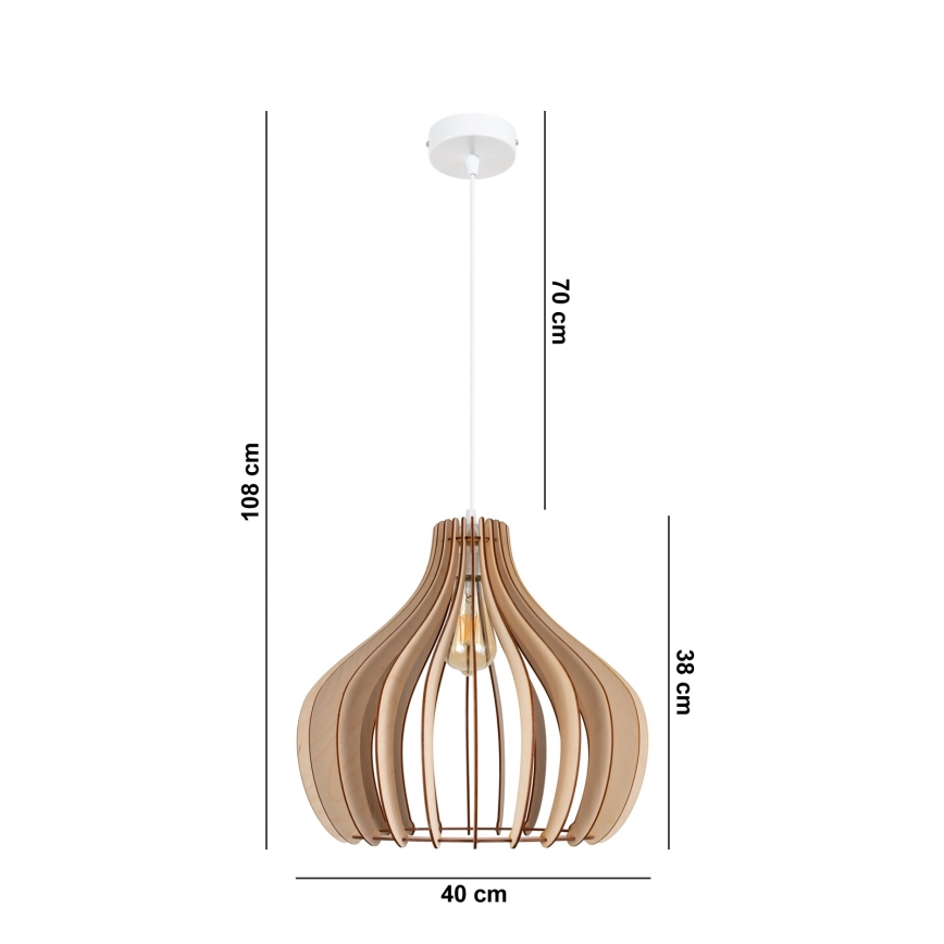 Lestenec na vrvici WILL 1xE27/60W/230V bel