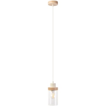 Lestenec na vrvici WOODNEST 1xE27/15W/230V borovina/kremna