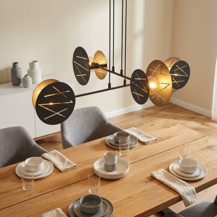 Lestenec na vrvici XOTIC 4xE27/15W/230V črna