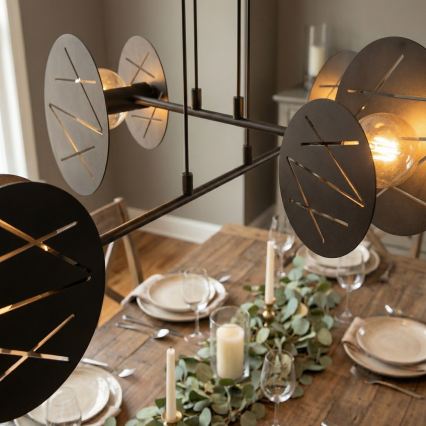 Lestenec na vrvici XOTIC 4xE27/15W/230V črna