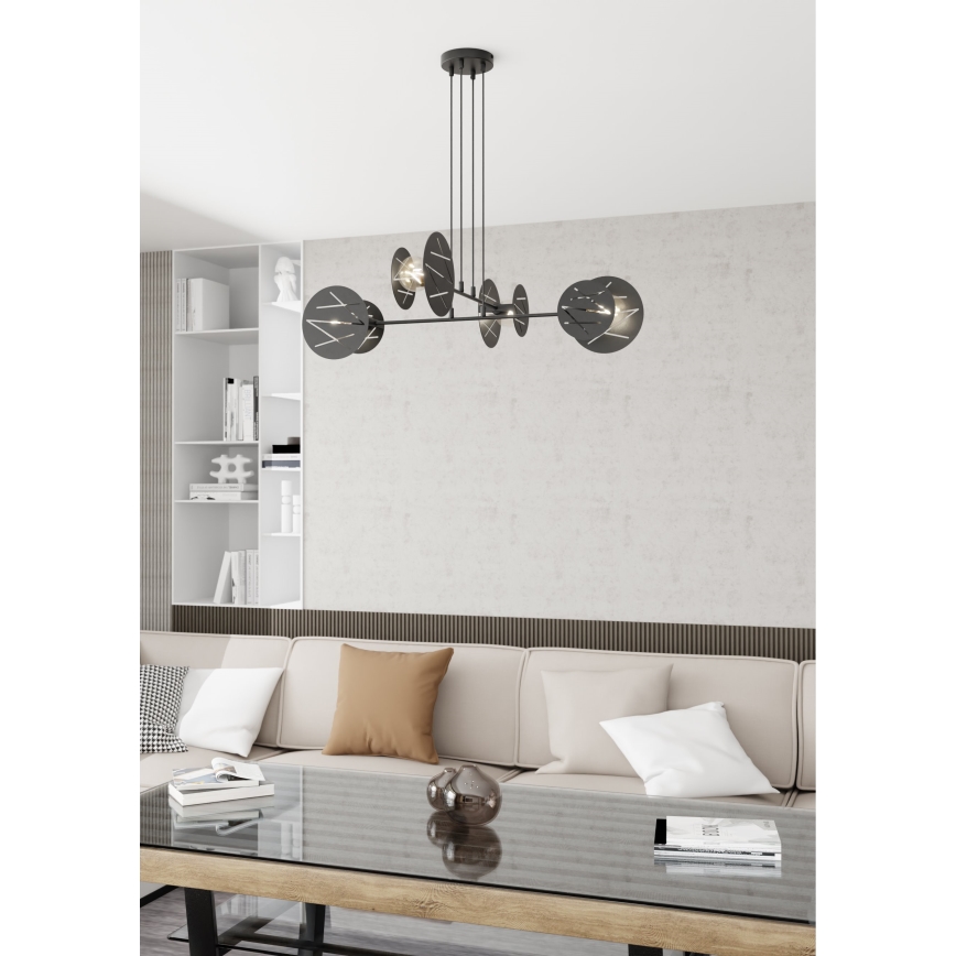 Lestenec na vrvici XOTIC 4xE27/15W/230V črna