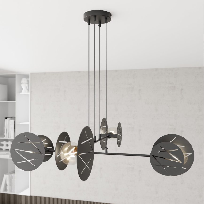 Lestenec na vrvici XOTIC 4xE27/15W/230V črna