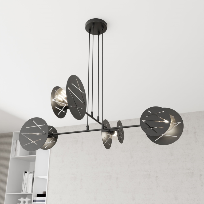 Lestenec na vrvici XOTIC 4xE27/15W/230V črna