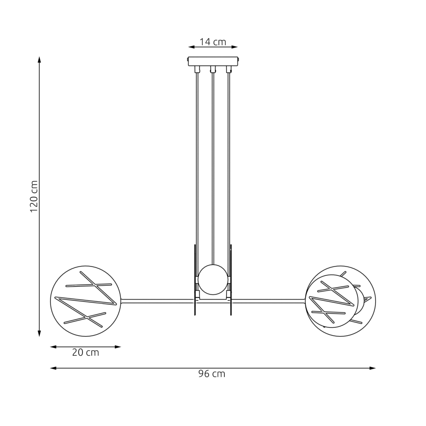 Lestenec na vrvici XOTIC 4xE27/15W/230V črna