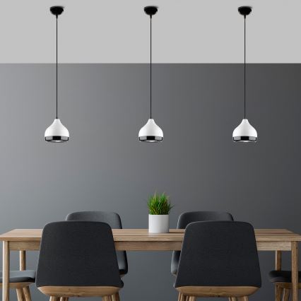 Lestenec na vrvici YILDO 1xE27/40W/230V bela/črna