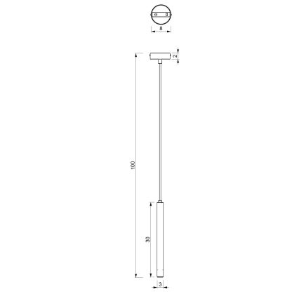 Lestenec na vrvici YORU 1xG9/8W/230V 30 cm črna