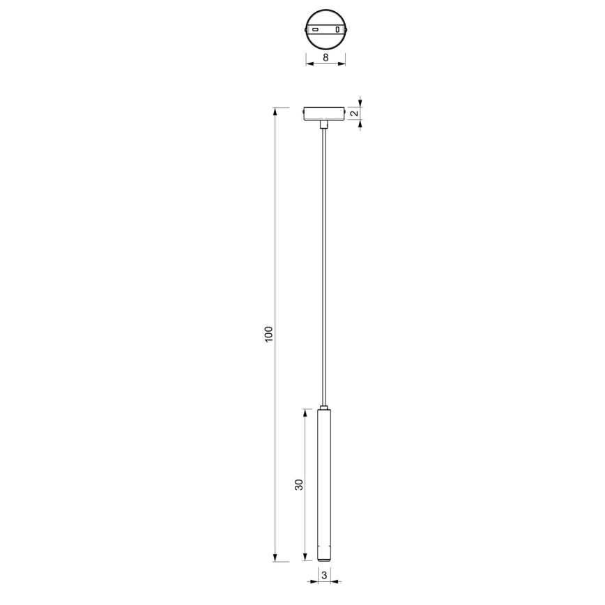 Lestenec na vrvici YORU 1xG9/8W/230V 30 cm črna
