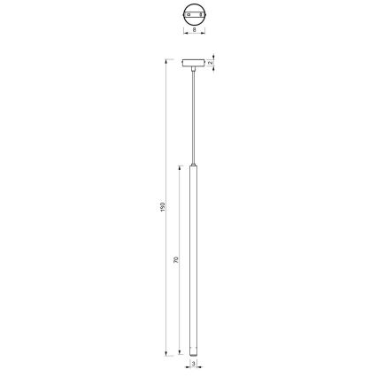 Lestenec na vrvici YORU 1xG9/8W/230V 70 cm črna