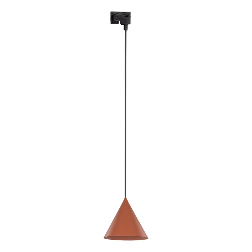 Lestenec na vrvici za 1-fazni tračni sistem CONO 1xE27/15W/230V črna/opečna
