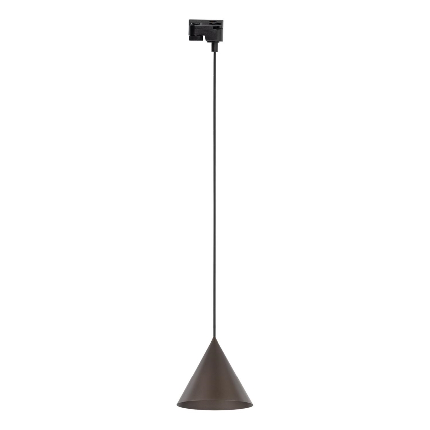 Lestenec na vrvici za 1-fazni tračni sistem CONO 1xE27/15W/230V črna/rjava