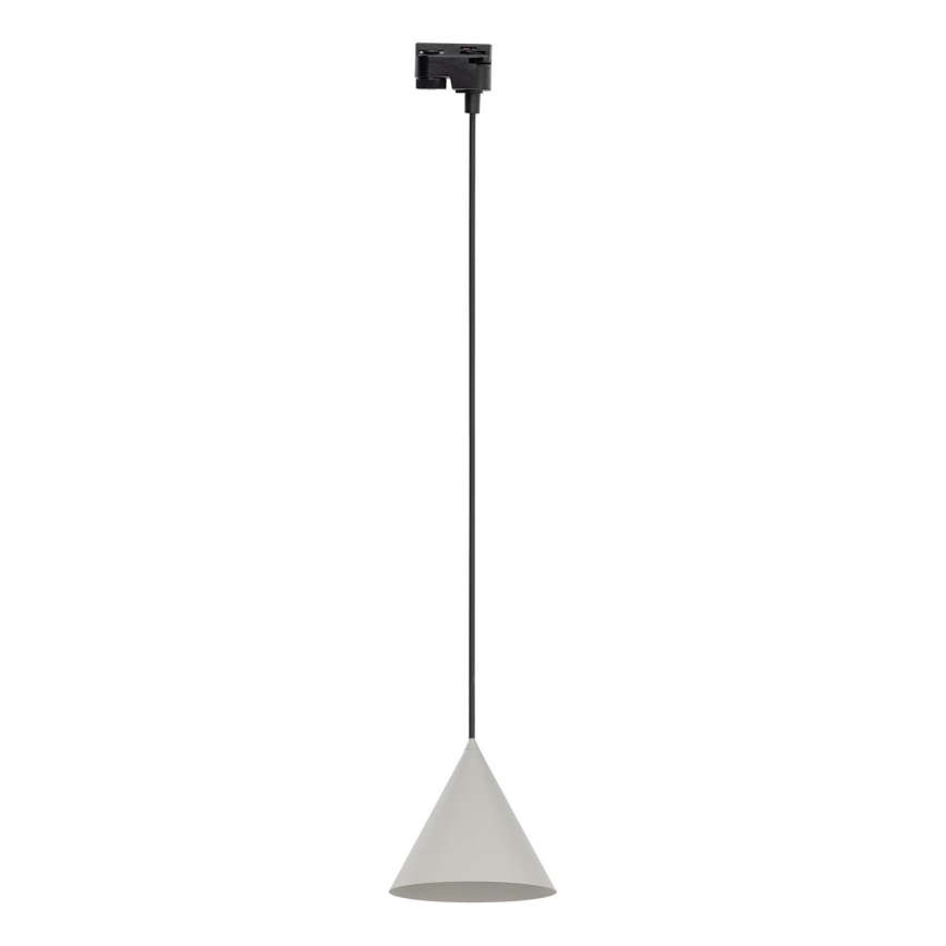 Lestenec na vrvici za 1-fazni tračni sistem CONO 1xE27/15W/230V črna/siva