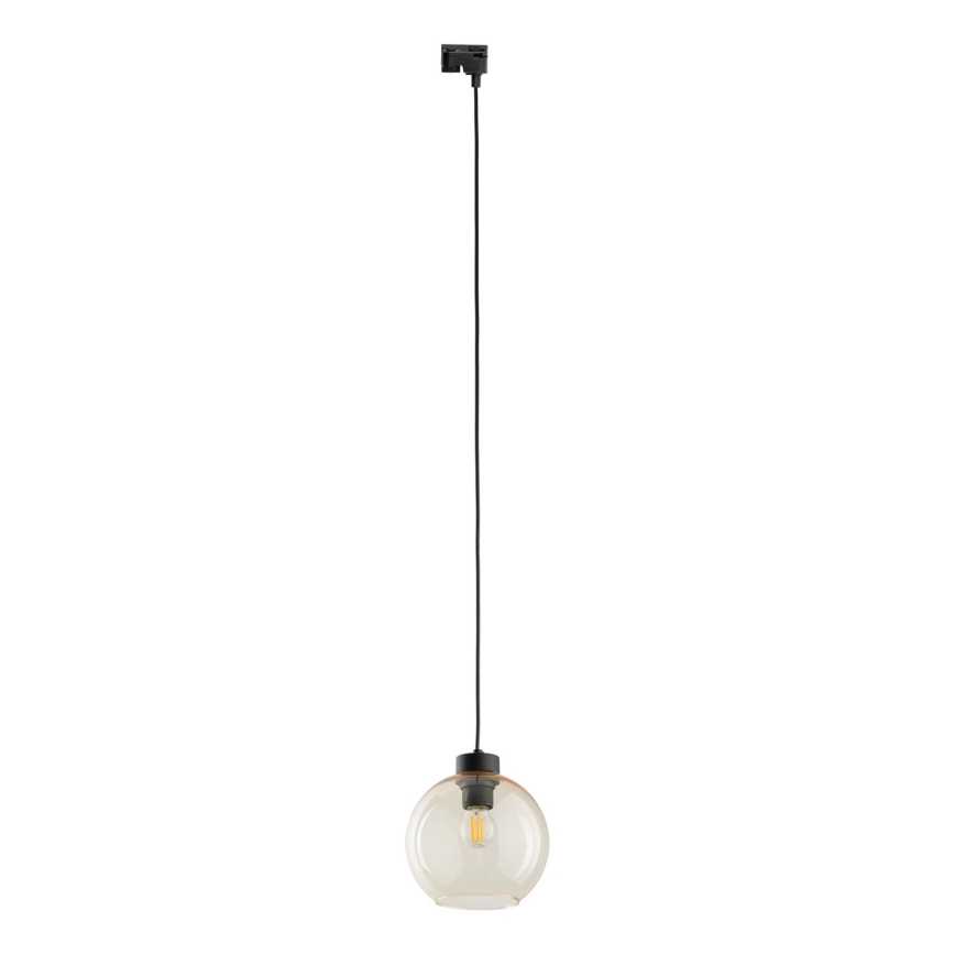 Lestenec na vrvici za 1-fazni tračni sistem CUBUS 1xE27/15W/230V črna/dimna bež