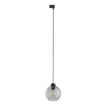 Lestenec na vrvici za 1-fazni tračni sistem CUBUS 1xE27/15W/230V črna/dimna črna