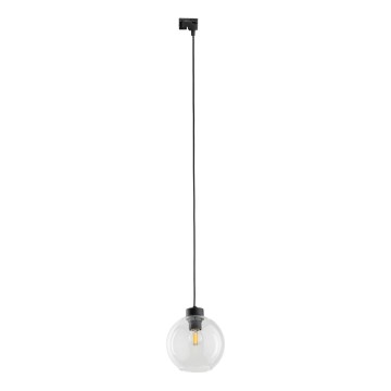 Lestenec na vrvici za 1-fazni tračni sistem CUBUS 1xE27/15W/230V črna/prozorna