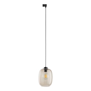 Lestenec na vrvici za 1-fazni tračni sistem ELIO 1xE27/15W/230V črna/dimna bež