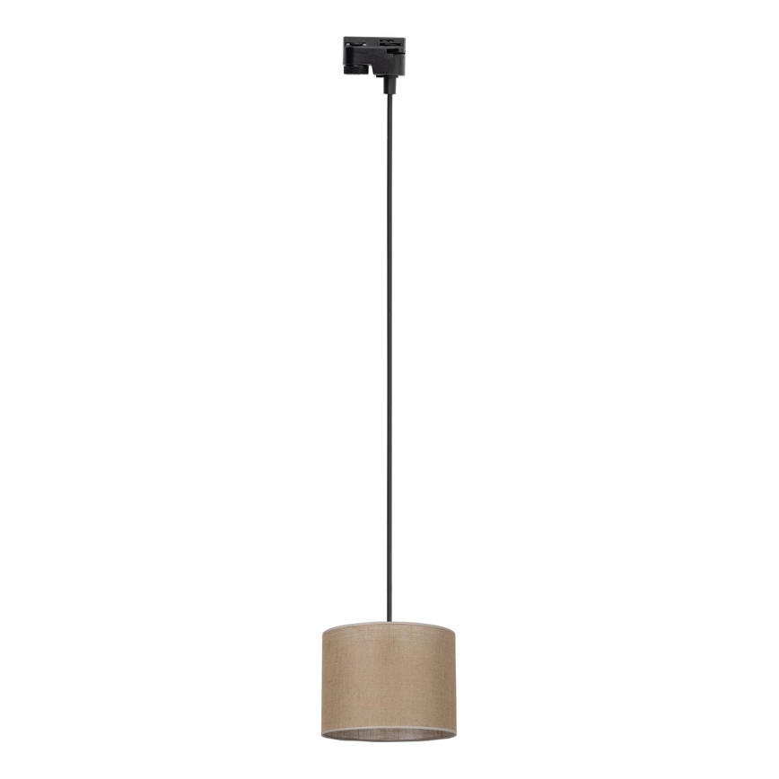 Lestenec na vrvici za 1-fazni tračni sistem TRACER 1xE27/15W/230V pr. 20 cm črna/rjava