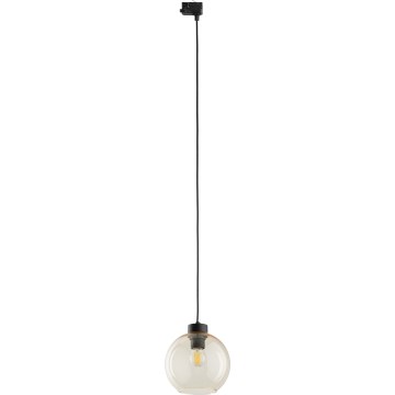 Lestenec na vrvici za tračni sistem 3-fazni CUBUS 1xE27/15W/230V črna/dimna bež