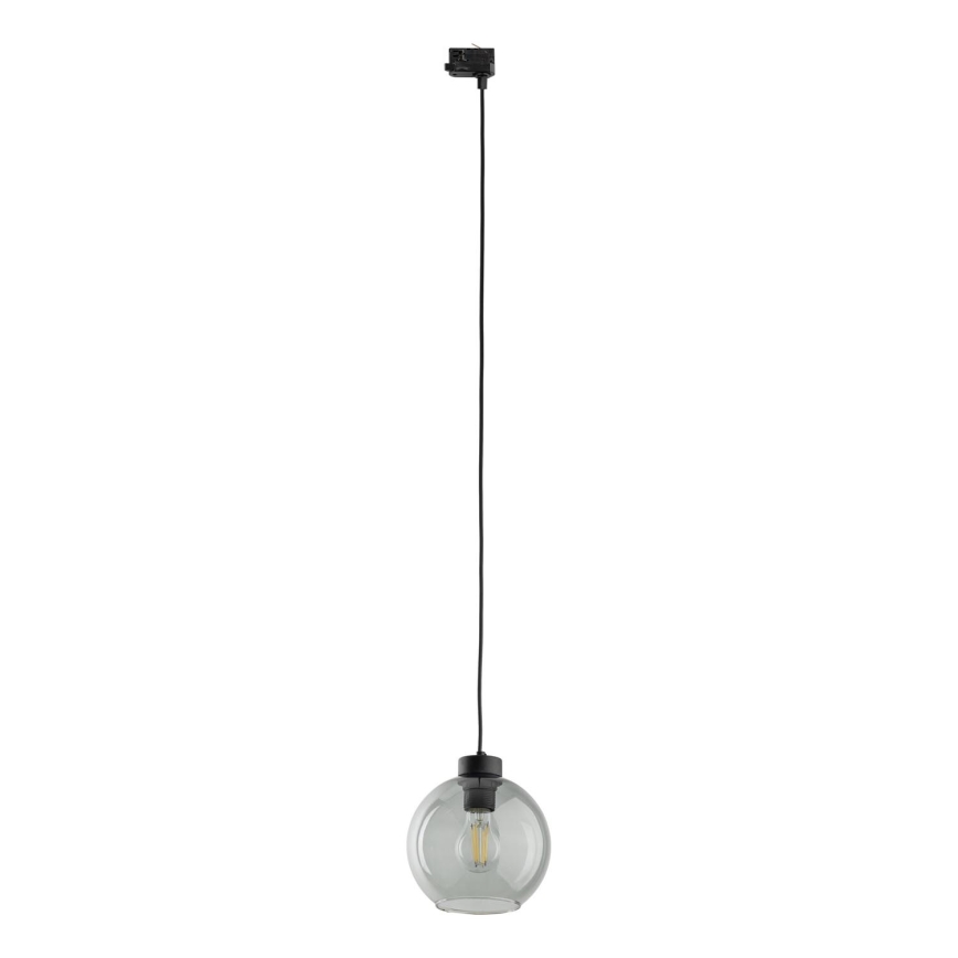 Lestenec na vrvici za tračni sistem 3-fazni CUBUS 1xE27/15W/230V črna/dimna črna