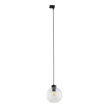 Lestenec na vrvici za tračni sistem 3-fazni CUBUS 1xE27/15W/230V črna/prozorna
