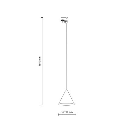 Lestenec na vrvici za 1-fazni tračni sistem CONO 1xE27/15W/230V črna/rjava