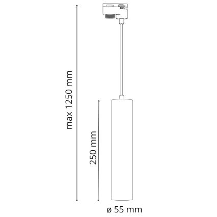 Lestenec na vrvici za tračni sistem MARIBEL 3xGU10/10W/230V + 1 m tračni system črna