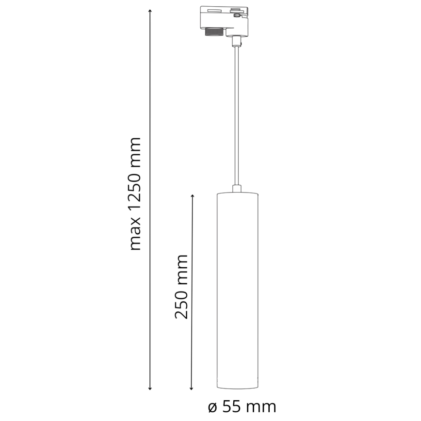 Lestenec na vrvici za tračni sistem MARIBEL 3xGU10/10W/230V + 1 m tračni system črna