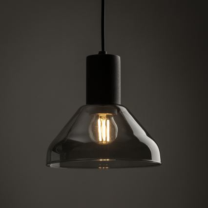Lestenec na vrvici za 1-fazni tračni sistem NEO 1xE27/15W/230V črna/dimna črna